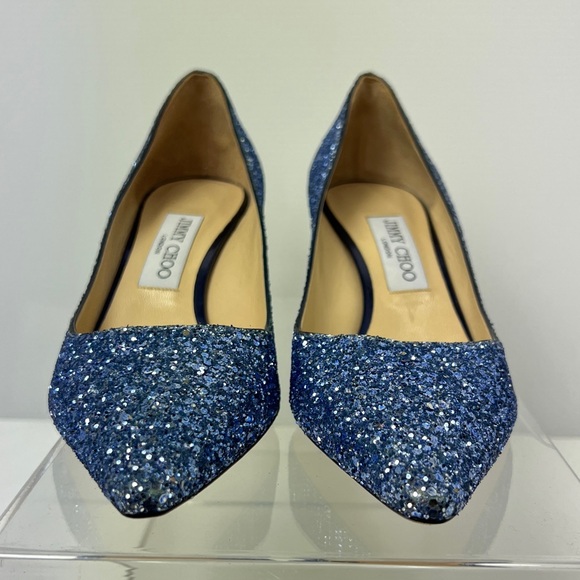 Jimmy Choo: New Sparkling glitter Blue Heels, size 39, - Picture 2 of 14
